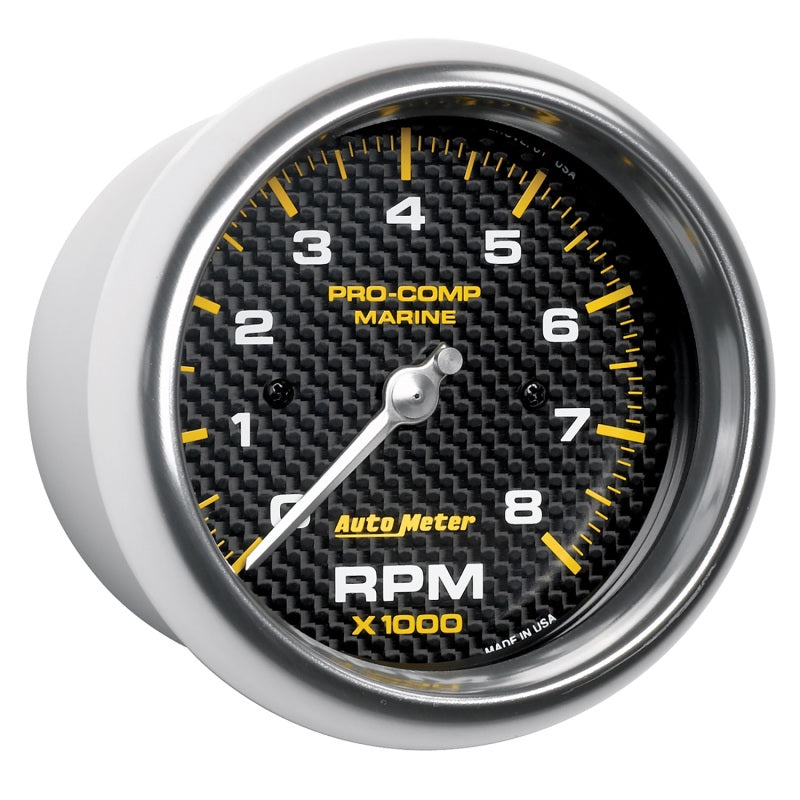 Autometer Marine Carbon Fiber 3-3/8in 8k RPM Tachometer - armamenter