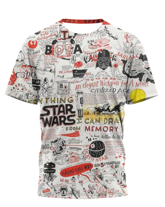 Men Short Sleeve T Shirt Disney Star Wars 3D Print Short Sleeve - armamenter