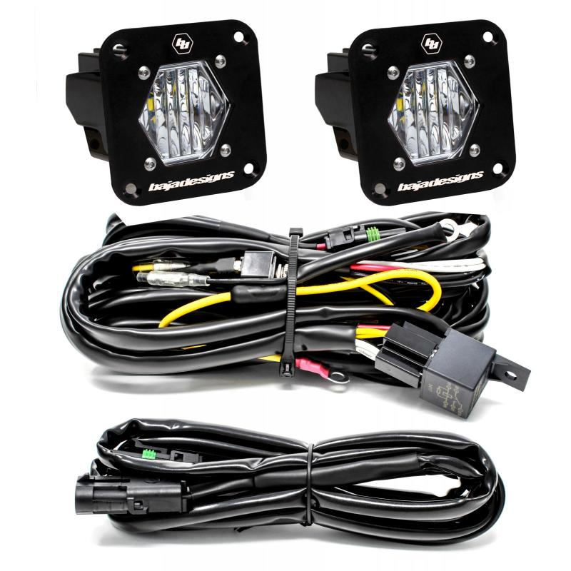 Baja Designs S1 Wide Cornering LED Light Backup Kit w/ Mounting Bracket Pair - armamenter