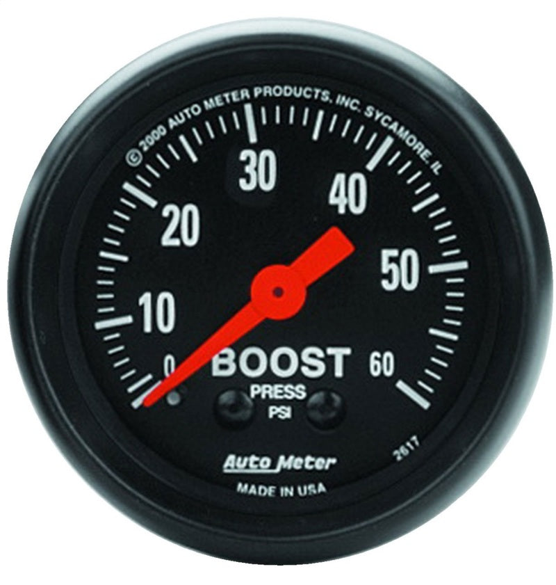 Autometer Z Series 52mm 0-60 PSI Mechanical Boost Gauge - armamenter