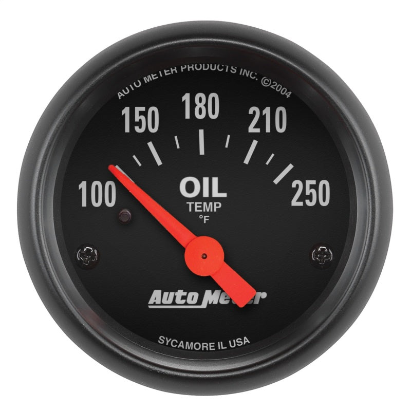 Autometer Z-Series 52mm 100-250 Degrees F. SSE Oil Temp Gauge - armamenter