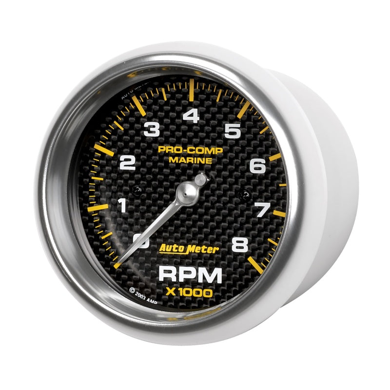 Autometer Marine Carbon Fiber 3-3/8in 8k RPM Tachometer - armamenter