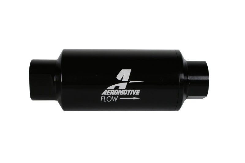 Aeromotive In-Line Filter 10AN 10 Micron Microglass Element Bright-Dip Black 2in OD - armamenter