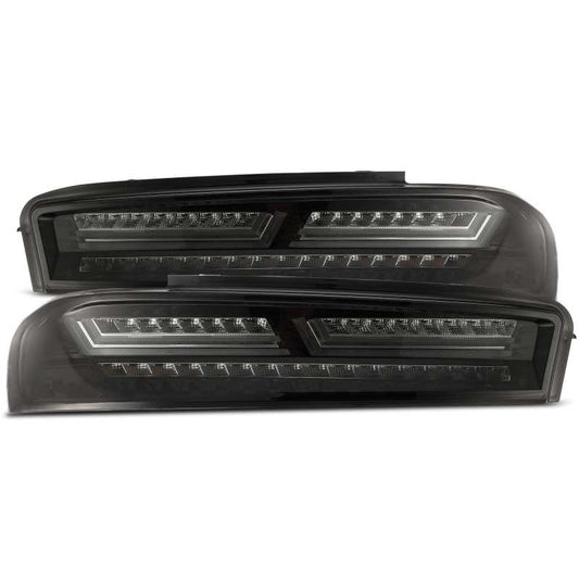 AlphaRex 16-18 Chevrolet Camaro PRO-Series LED Tail Lights Jet Black - armamenter