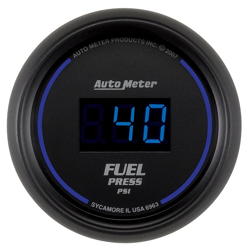 Autometer 52.4mm 1-100 PSI Black Digital Fuel Pressure Gauge - armamenter