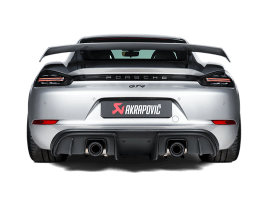 Akrapovic 2020+ Porsche Cayman GT4 (718) Slip-On Race Line (Titanium) (Req Tips / Option 2) - armamenter