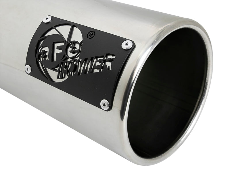 aFe SATURN 4S 4in SS Intercooled Exhaust Tip - Polished 4in In x 5in Out x 12in L Bolt-On - armamenter