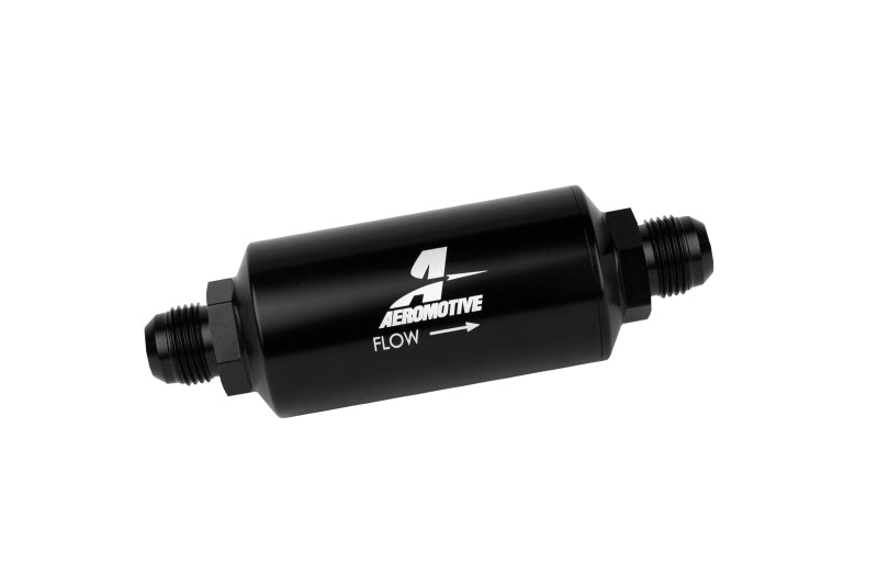 Aeromotive In-Line Filter - AN -10 size Male - 10 Micron Microglass Element - Bright-Dip Black - armamenter