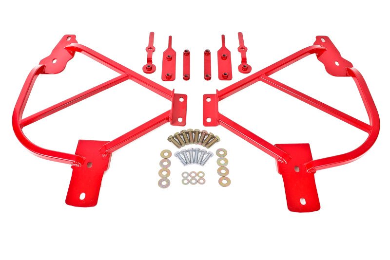 BMR 10-15 5th Gen Camaro Bolt-On Subframe Connectors - Red - armamenter