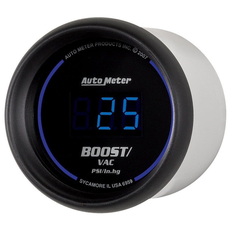 Autometer Cobalt Digital 52.4mm Black Vacuum/Boost Gauge - armamenter