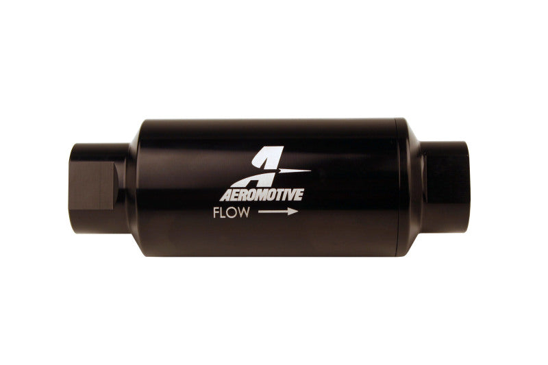 Aeromotive In-Line Filter 10AN 10 Micron Microglass Element Bright-Dip Black 2in OD - armamenter