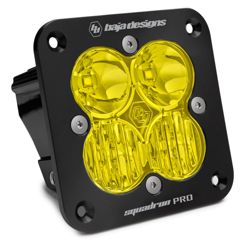 Baja Designs Squadron Pro Flush Mount Black Driving/Combo Pattern LED Light Pod - Amber - armamenter