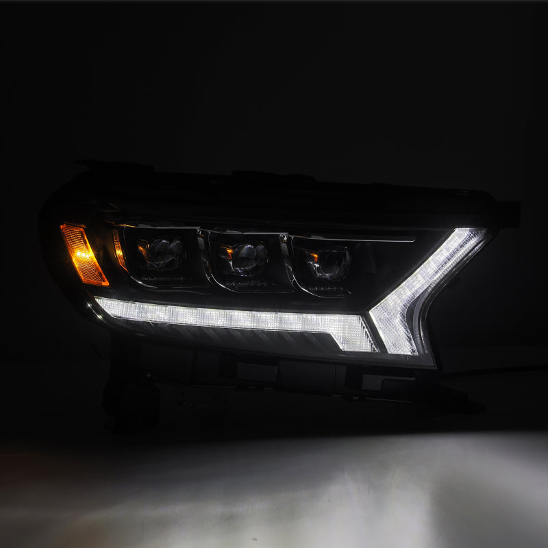 AlphaRex 19-21 Ford Ranger NOVA LED Proj Headlight Plnk Style Alpha Blk w/Activ Light/Seq Signal/DRL - armamenter