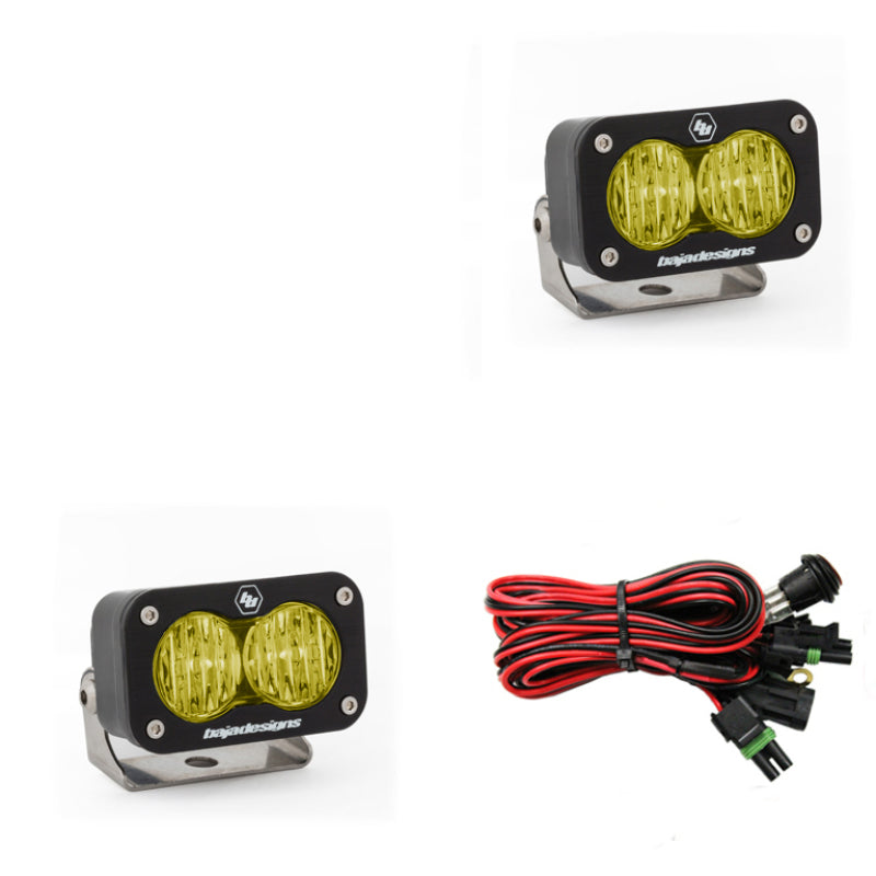 Baja Designs S2 Sport Wide Cornering Pattern Pair LED Work Light - Amber - armamenter