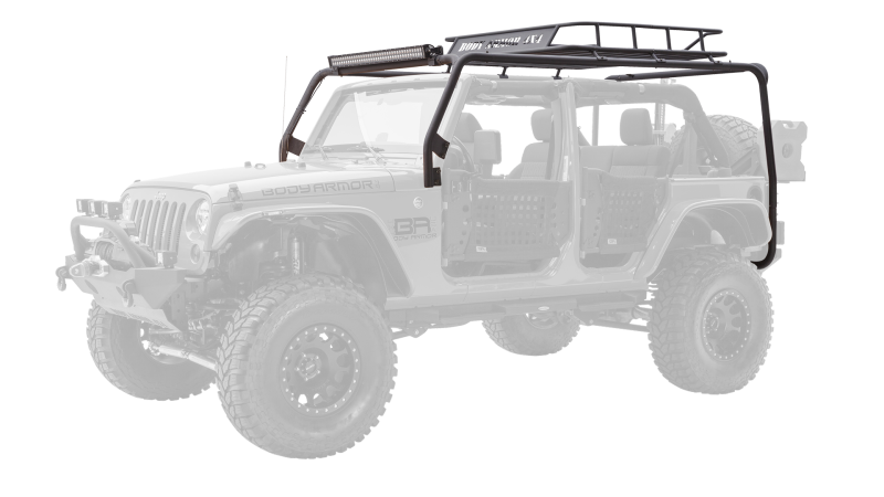 Body Armor 4x4 07-18 Jeep Wrangler JK 2/4 Door Cargo Roof Rack Box 1 Of 2 - armamenter