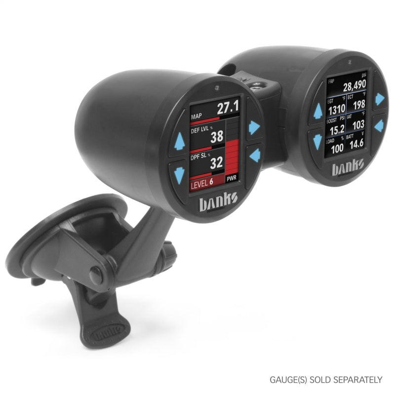 Banks Power Dual Gauge Pod Suction Mount For iDash 1.8 And 52mm Gauges - armamenter