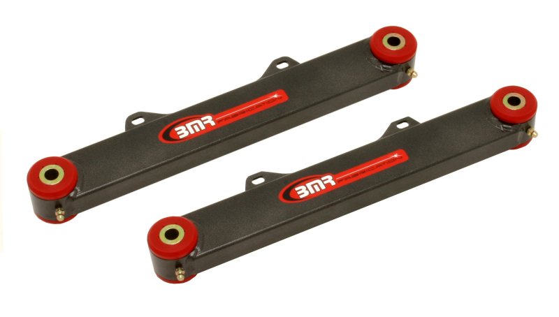 BMR 10-15 5th Gen Camaro Rear Non-Adj. Toe Rods (Polyurethane) - Black Hammertone - armamenter