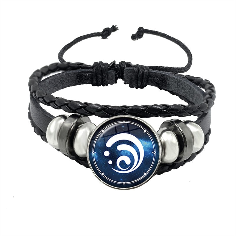 Genshin Impact Game Cosplay Prop Eye of God Water Wind Thunder Fire Rock Ice Element Purple Bracelet Jewelry Fans Gift - armamenter