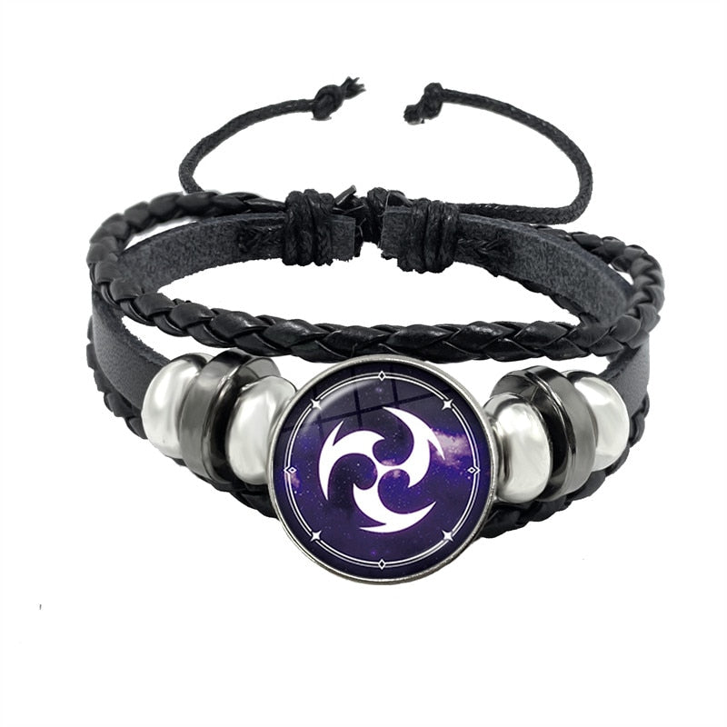 Genshin Impact Game Cosplay Prop Eye of God Water Wind Thunder Fire Rock Ice Element Purple Bracelet Jewelry Fans Gift - armamenter