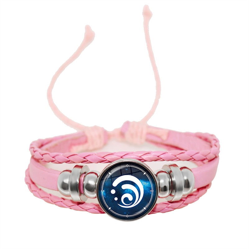 Genshin Impact Game Cosplay Prop Eye of God Water Wind Thunder Fire Rock Ice Element Purple Bracelet Jewelry Fans Gift - armamenter