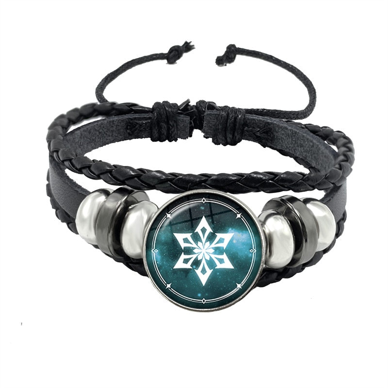 Genshin Impact Game Cosplay Prop Eye of God Water Wind Thunder Fire Rock Ice Element Purple Bracelet Jewelry Fans Gift - armamenter