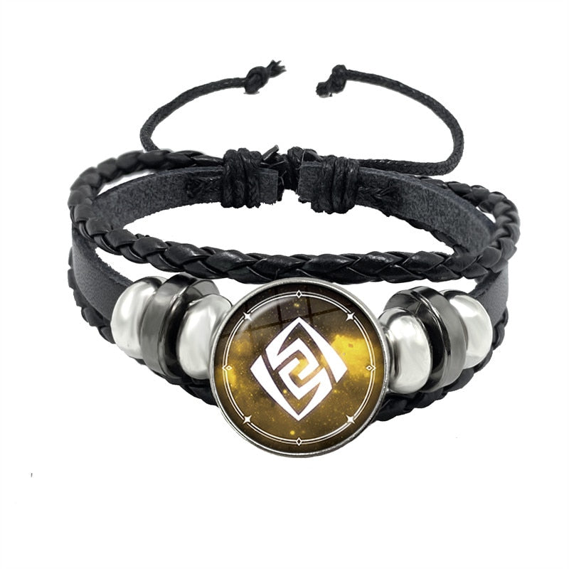 Genshin Impact Game Cosplay Prop Eye of God Water Wind Thunder Fire Rock Ice Element Purple Bracelet Jewelry Fans Gift - armamenter