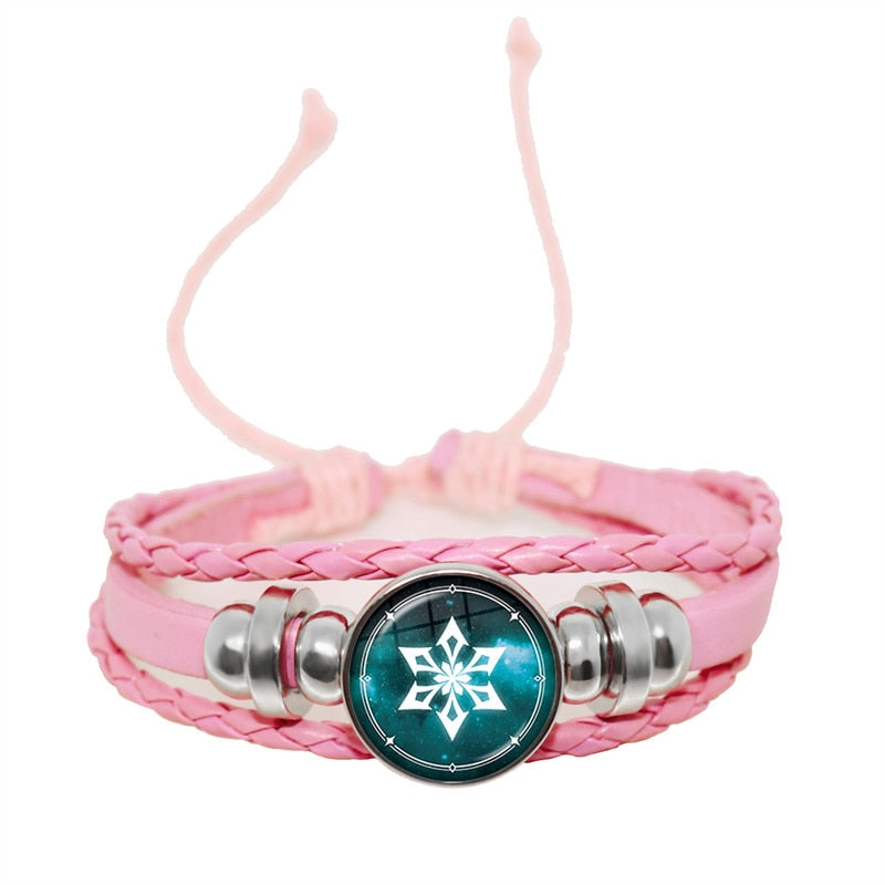 Genshin Impact Game Cosplay Prop Eye of God Water Wind Thunder Fire Rock Ice Element Purple Bracelet Jewelry Fans Gift - armamenter