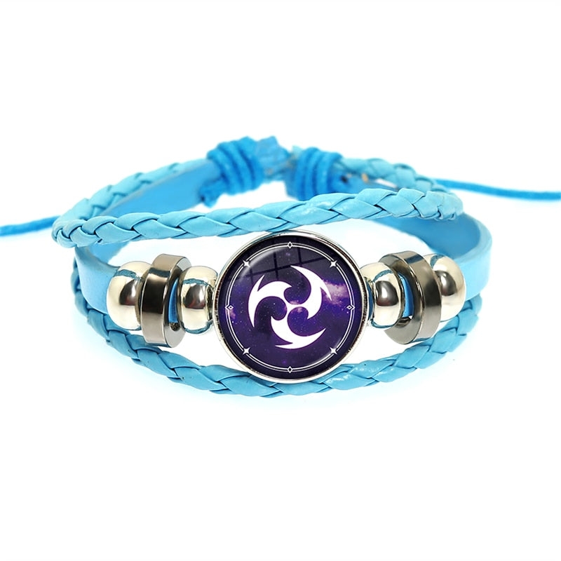 Genshin Impact Game Cosplay Prop Eye of God Water Wind Thunder Fire Rock Ice Element Purple Bracelet Jewelry Fans Gift - armamenter