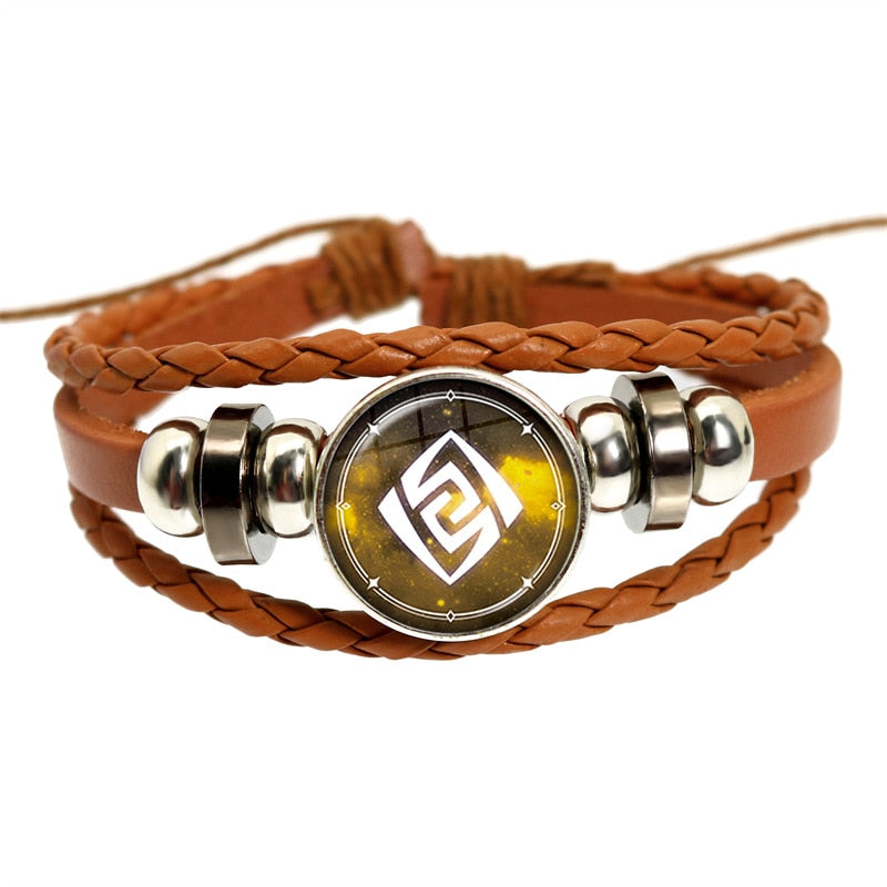 Genshin Impact Game Cosplay Prop Eye of God Water Wind Thunder Fire Rock Ice Element Purple Bracelet Jewelry Fans Gift - armamenter