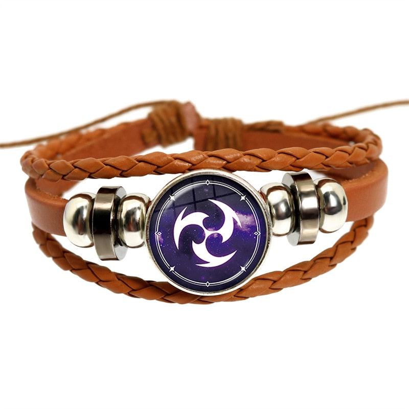 Genshin Impact Game Cosplay Prop Eye of God Water Wind Thunder Fire Rock Ice Element Purple Bracelet Jewelry Fans Gift - armamenter
