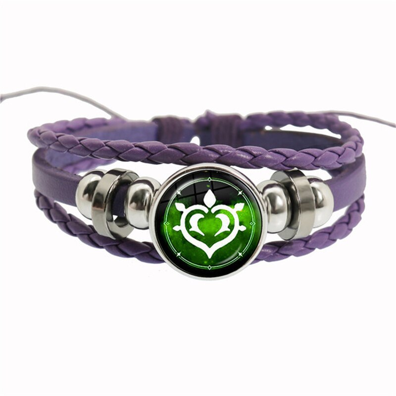 Genshin Impact Game Cosplay Prop Eye of God Water Wind Thunder Fire Rock Ice Element Purple Bracelet Jewelry Fans Gift - armamenter