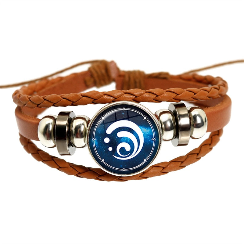 Genshin Impact Game Cosplay Prop Eye of God Water Wind Thunder Fire Rock Ice Element Purple Bracelet Jewelry Fans Gift - armamenter