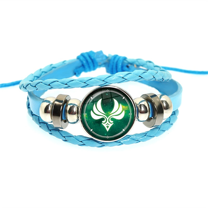 Genshin Impact Game Cosplay Prop Eye of God Water Wind Thunder Fire Rock Ice Element Purple Bracelet Jewelry Fans Gift - armamenter