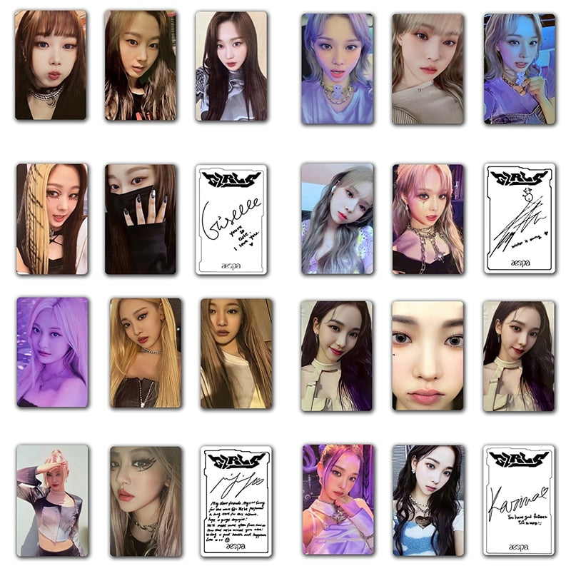 5PCS/Set Kpop AESPA New Album Girls Photo Cards Group WINTER KARINA NINGNING LOMO Cards Photocards For Fans Collection Cards - armamenter