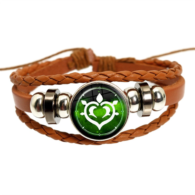 Genshin Impact Game Cosplay Prop Eye of God Water Wind Thunder Fire Rock Ice Element Purple Bracelet Jewelry Fans Gift - armamenter