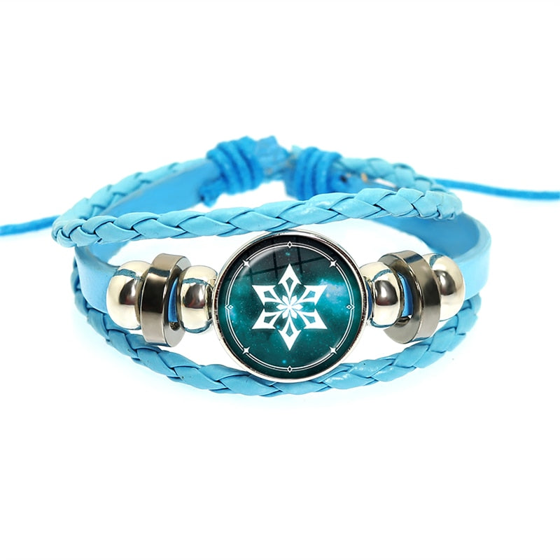 Genshin Impact Game Cosplay Prop Eye of God Water Wind Thunder Fire Rock Ice Element Purple Bracelet Jewelry Fans Gift - armamenter
