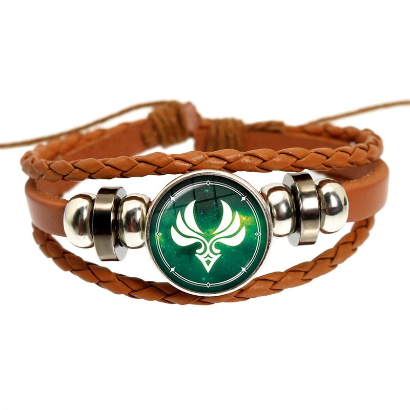 Genshin Impact Game Cosplay Prop Eye of God Water Wind Thunder Fire Rock Ice Element Purple Bracelet Jewelry Fans Gift - armamenter