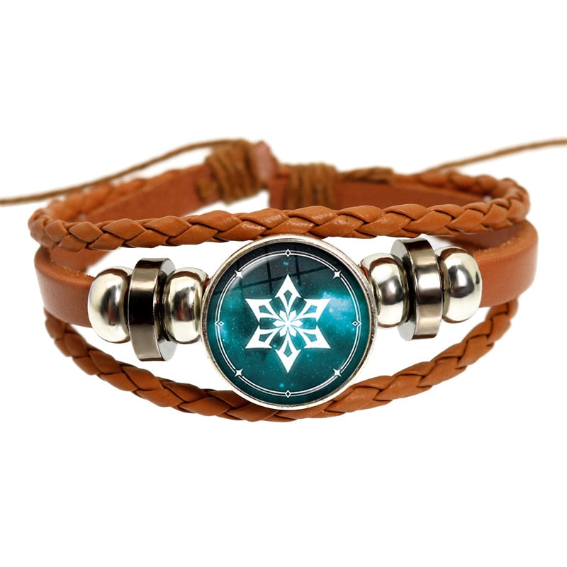 Genshin Impact Game Cosplay Prop Eye of God Water Wind Thunder Fire Rock Ice Element Purple Bracelet Jewelry Fans Gift - armamenter