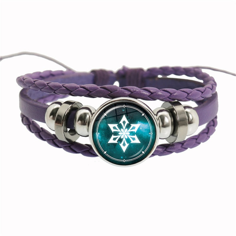Genshin Impact Game Cosplay Prop Eye of God Water Wind Thunder Fire Rock Ice Element Purple Bracelet Jewelry Fans Gift - armamenter