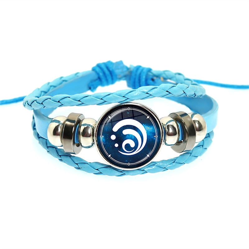 Genshin Impact Game Cosplay Prop Eye of God Water Wind Thunder Fire Rock Ice Element Purple Bracelet Jewelry Fans Gift - armamenter