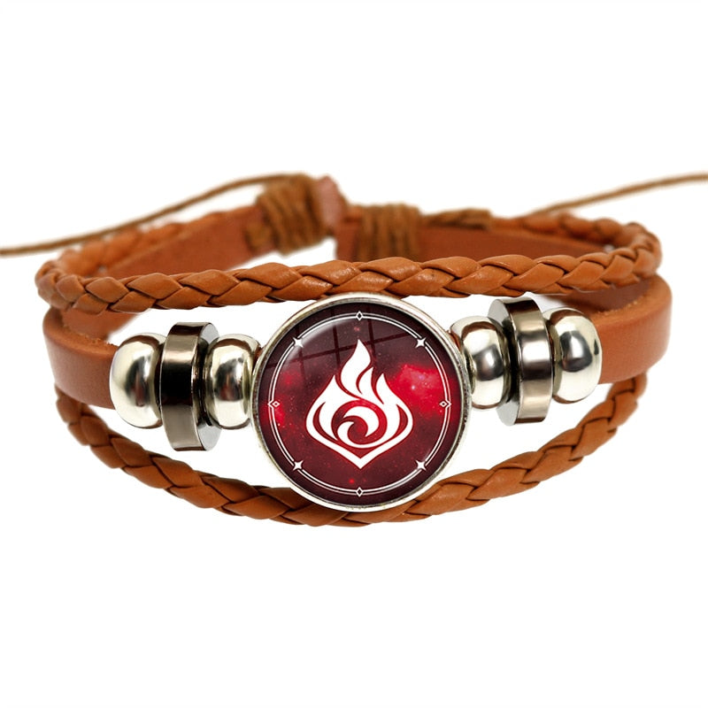Genshin Impact Game Cosplay Prop Eye of God Water Wind Thunder Fire Rock Ice Element Purple Bracelet Jewelry Fans Gift - armamenter