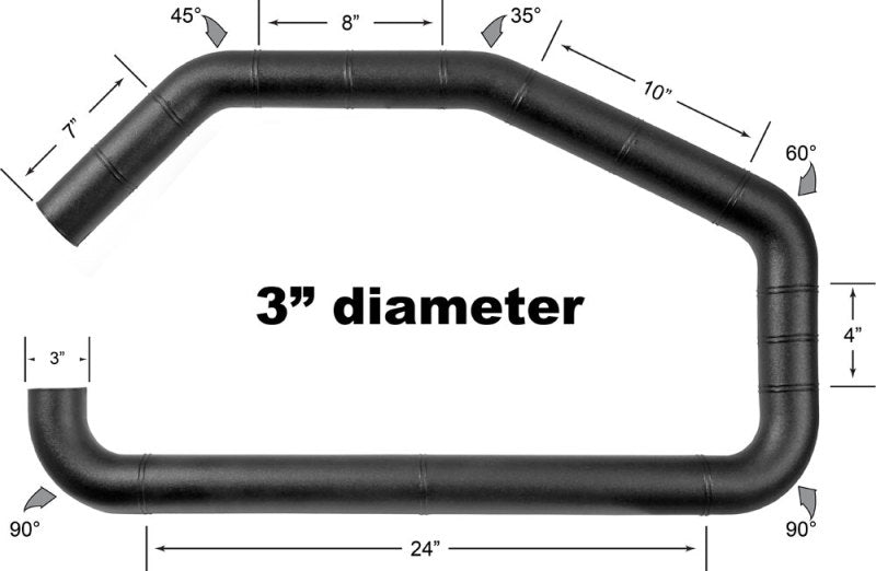 Airaid U-Build-It - 3in Intake Tube - armamenter