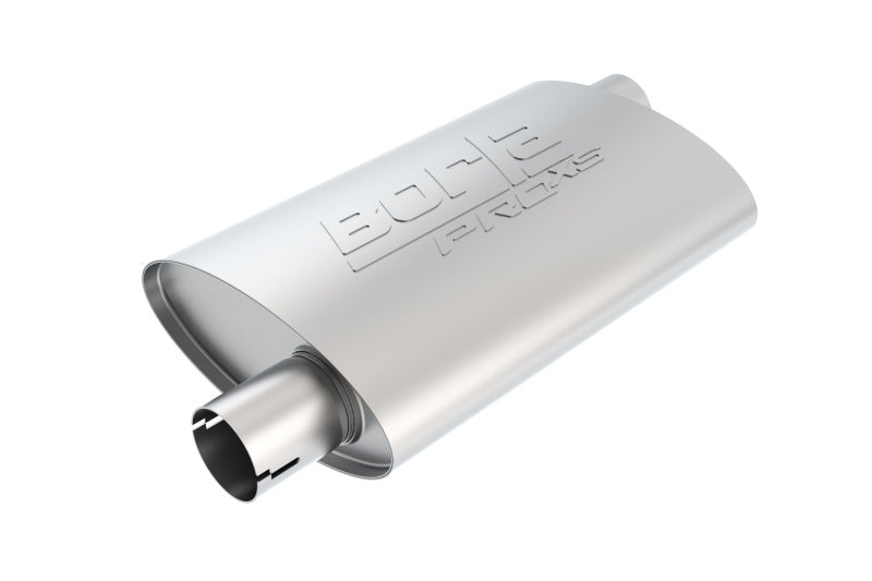 Borla Universal Pro-XS Oval 2.25in Inlet / Outlet Offset Notched Muffler - armamenter