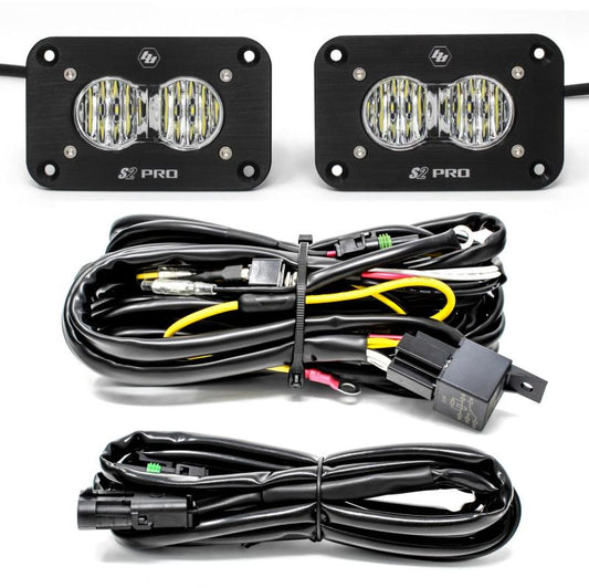 Baja Designs S2 Pro Wide Cornering Pair Flush Mount LED Light Pod Kit - armamenter