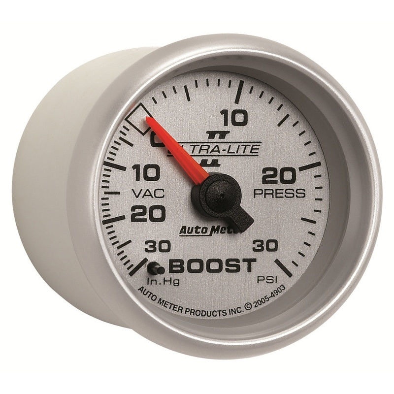 Autometer Ultra-Lite II 52mm 30 PSI Mechanical Boost Gauge - armamenter