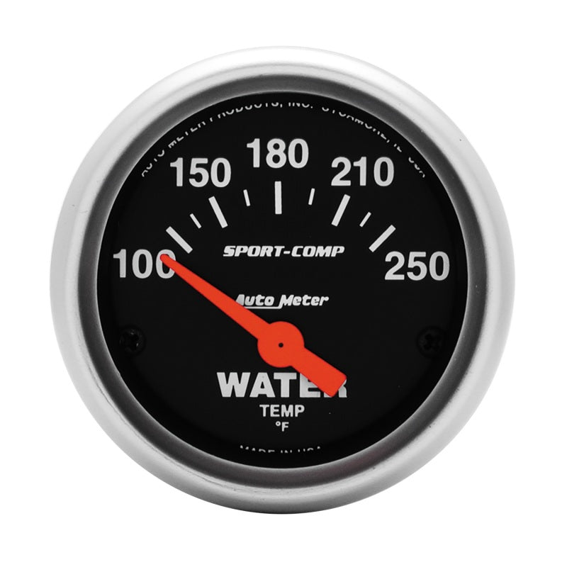 Autometer Sport-Comp 52mm 100-250 Deg F Electronic Water Temp Gauge - armamenter