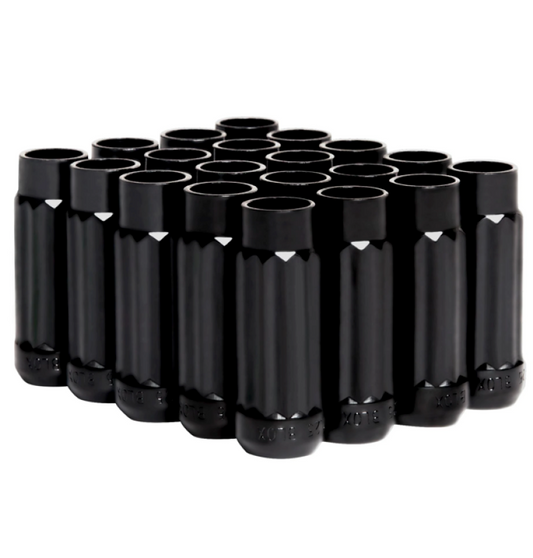 BLOX Racing 12-Sided P17 Tuner Lug Nuts 12x1.5 - Black Steel - Set of 20 (Socket not included) - armamenter