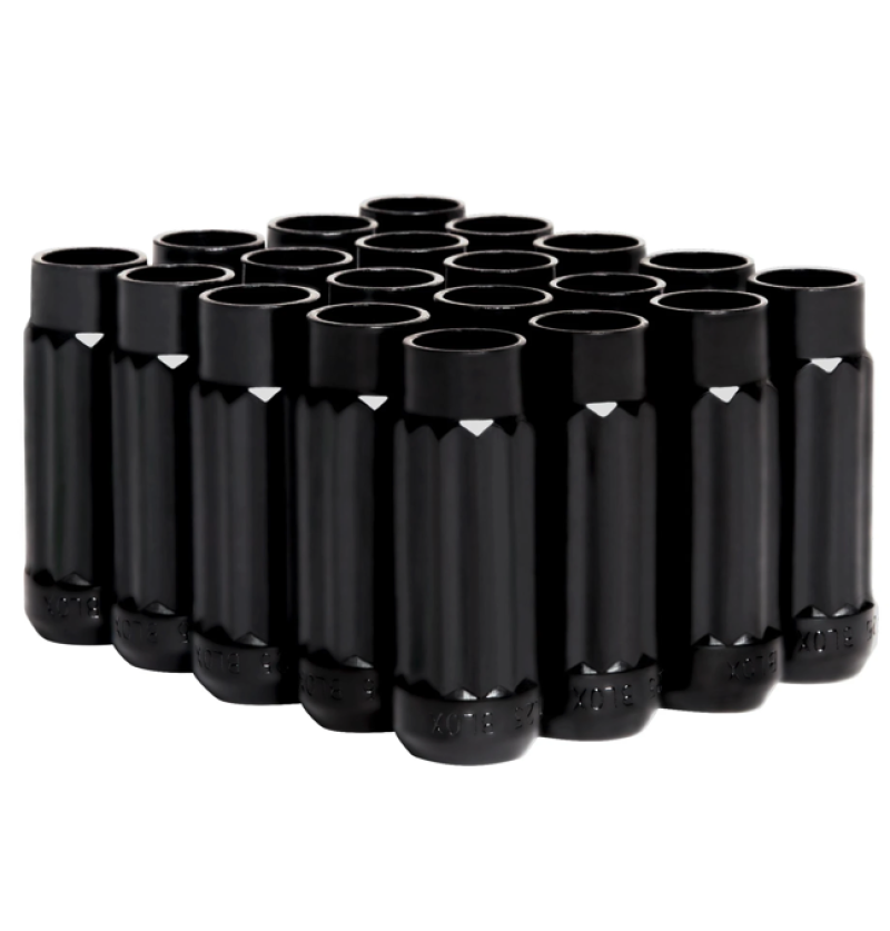 BLOX Racing 12-Sided P17 Tuner Lug Nuts 12x1.25 - Black Steel - Set of 20 - armamenter