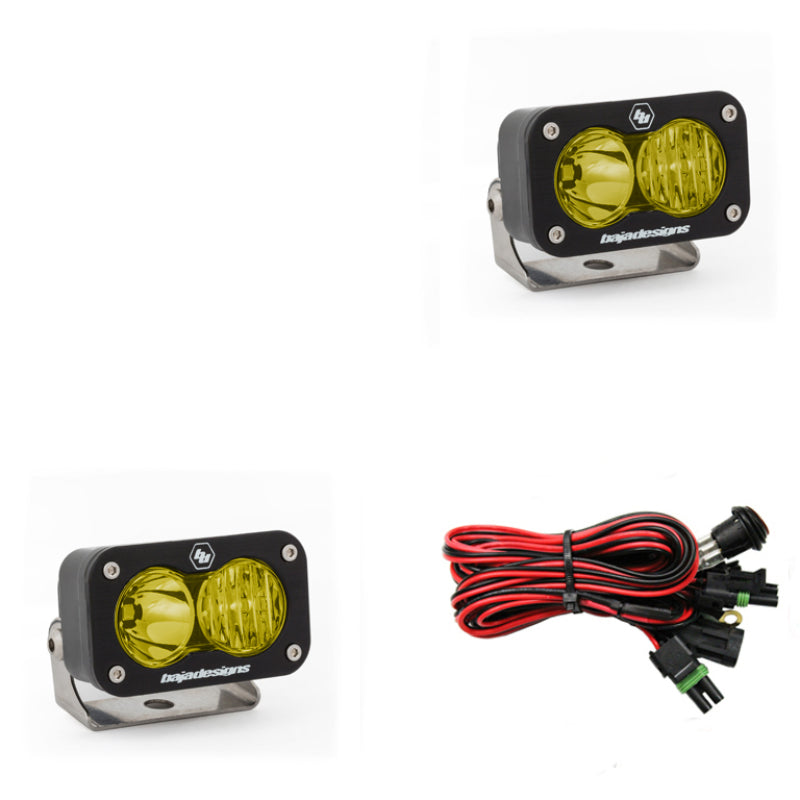 Baja Designs S2 Sport Driving Combo Pattern Pair LED Work Light - Amber - armamenter