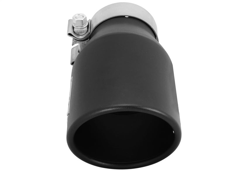 aFe Power Gas Exhaust Tip Black- 3 in In x 4.5 out X 9 in Long Bolt On (Black) - armamenter